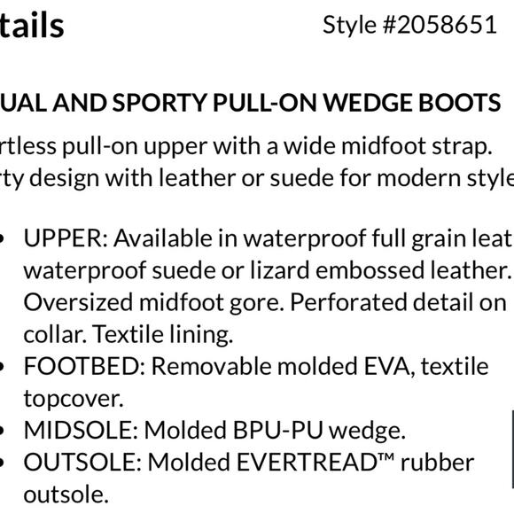 SOREL Womens/Teen OUT N ABOUT PULL ON WEDGE Bootie Size 8.5 Sea Salt Grey - Picture 6 of 8